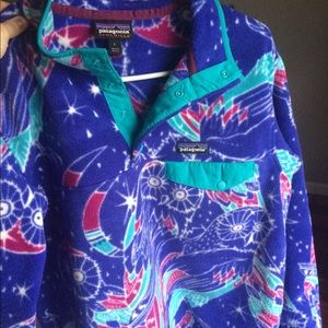 Women’s Patagonia synchilla Owl print HTF!!
